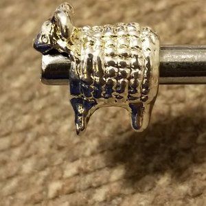 Sterling silver sheep charm